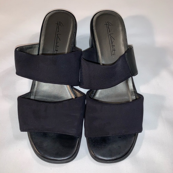 Dress~Slip-on~Elastic band~Black~Sandals~Heels - Picture 3 of 5